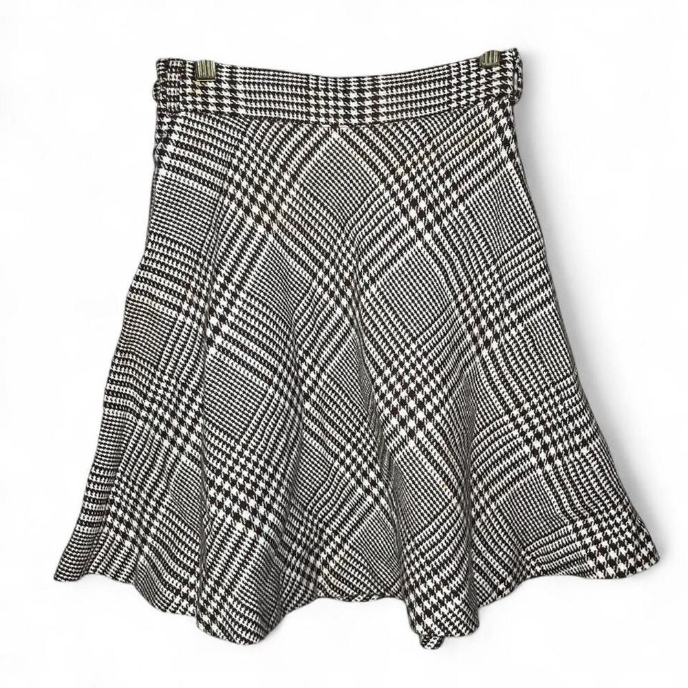 Vtg 60s 70s Union Made Houndstooth Tweed Skirt Fun Pattern Preppy Sz 7 Waist 22”